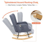 Ensemble de 2 fauteuils à bascule Teddy rembourrés avec poches de rangement