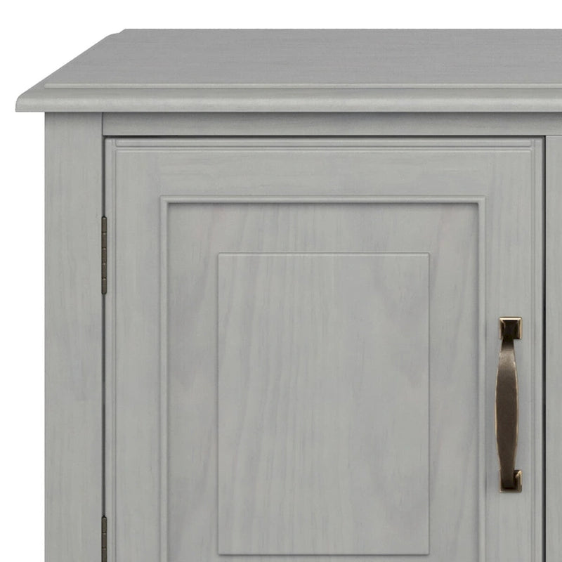 Meuble TV multimédia en bois massif de 72 pouces de large pour téléviseurs jusqu'à 80 pouces (72 L x 18 P x 24 H)