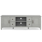 Meuble TV multimédia en bois massif de 72 pouces de large pour téléviseurs jusqu'à 80 pouces (72 L x 18 P x 24 H)