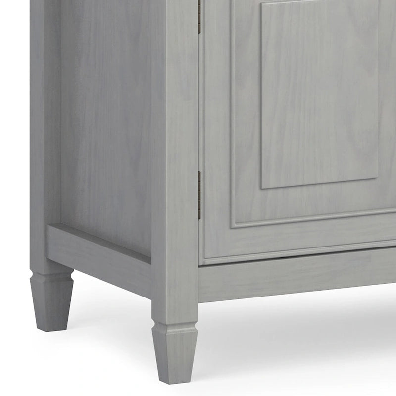 Meuble TV multimédia en bois massif de 72 pouces de large pour téléviseurs jusqu'à 80 pouces (72 L x 18 P x 24 H)
