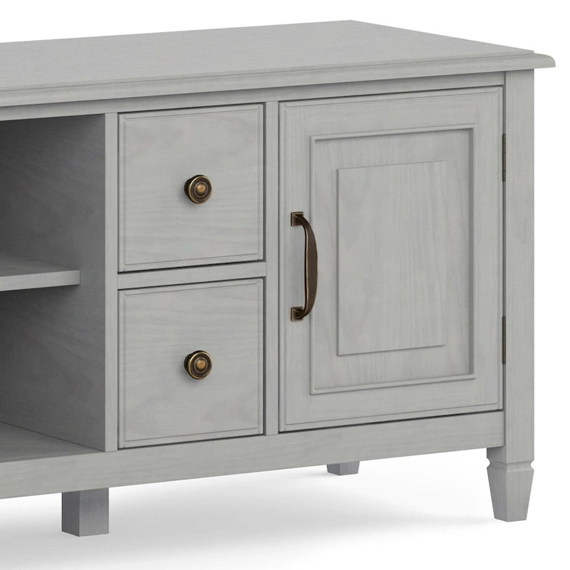 Meuble TV multimédia en bois massif de 72 pouces de large pour téléviseurs jusqu'à 80 pouces (72 L x 18 P x 24 H)