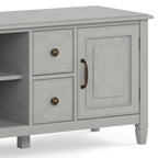 Meuble TV multimédia en bois massif de 72 pouces de large pour téléviseurs jusqu'à 80 pouces (72 L x 18 P x 24 H)