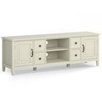 Meuble TV multimédia en bois massif de 72 pouces de large pour téléviseurs jusqu'à 80 pouces (72 L x 18 P x 24 H)