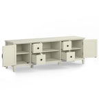 Meuble TV multimédia en bois massif de 72 pouces de large pour téléviseurs jusqu'à 80 pouces (72 L x 18 P x 24 H)
