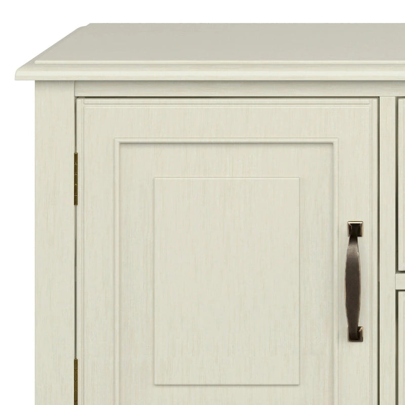 Meuble TV multimédia en bois massif de 72 pouces de large pour téléviseurs jusqu'à 80 pouces (72 L x 18 P x 24 H)