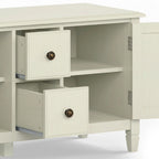 Meuble TV multimédia en bois massif de 72 pouces de large pour téléviseurs jusqu'à 80 pouces (72 L x 18 P x 24 H)