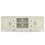 Meuble TV multimédia en bois massif de 72 pouces de large pour téléviseurs jusqu'à 80 pouces (72 L x 18 P x 24 H)
