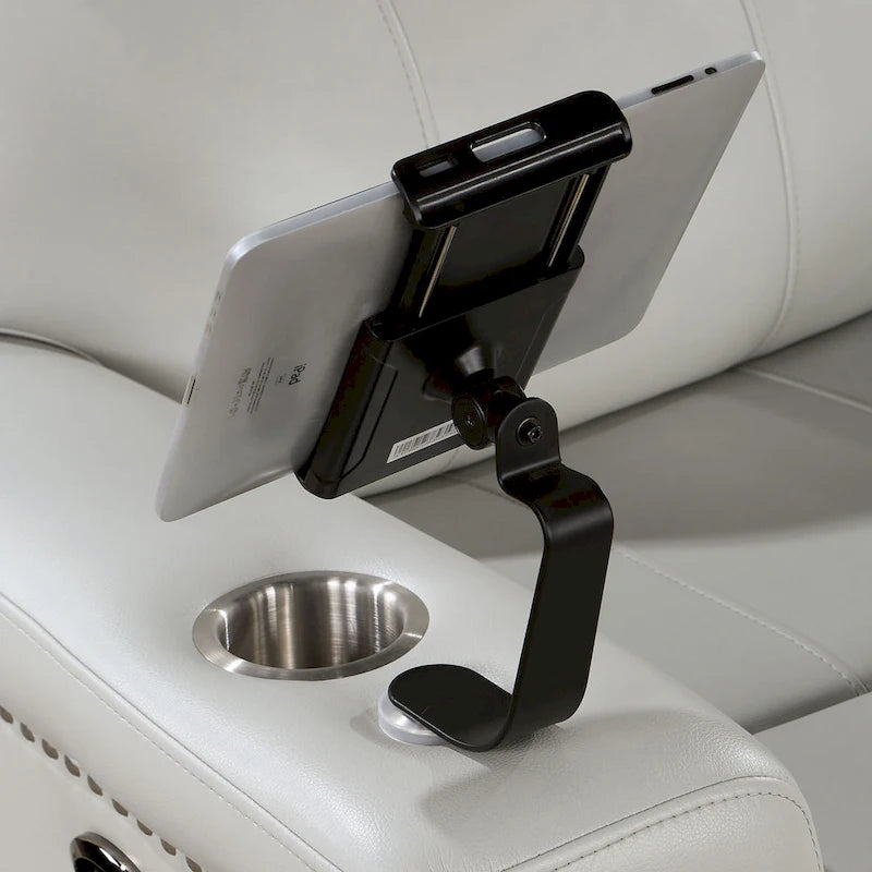 Canapé inclinable électrique avec port USB et plateau de rangement - Gris clair