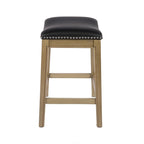 Tabouret de comptoir avec revêtement en similicuir et clous décoratifs