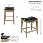 Tabouret de comptoir avec revêtement en similicuir et clous décoratifs