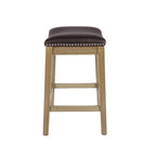 Tabouret de comptoir avec revêtement en similicuir et clous décoratifs
