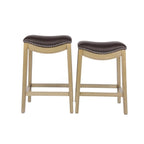 Tabouret de comptoir avec revêtement en similicuir et clous décoratifs
