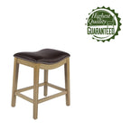 Tabouret de comptoir avec revêtement en similicuir et clous décoratifs