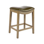 Tabouret de comptoir avec revêtement en similicuir et clous décoratifs