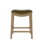 Tabouret de comptoir avec revêtement en similicuir et clous décoratifs