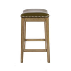 Tabouret de comptoir avec revêtement en similicuir et clous décoratifs