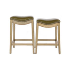 Tabouret de comptoir avec revêtement en similicuir et clous décoratifs