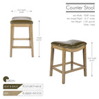 Tabouret de comptoir avec revêtement en similicuir et clous décoratifs