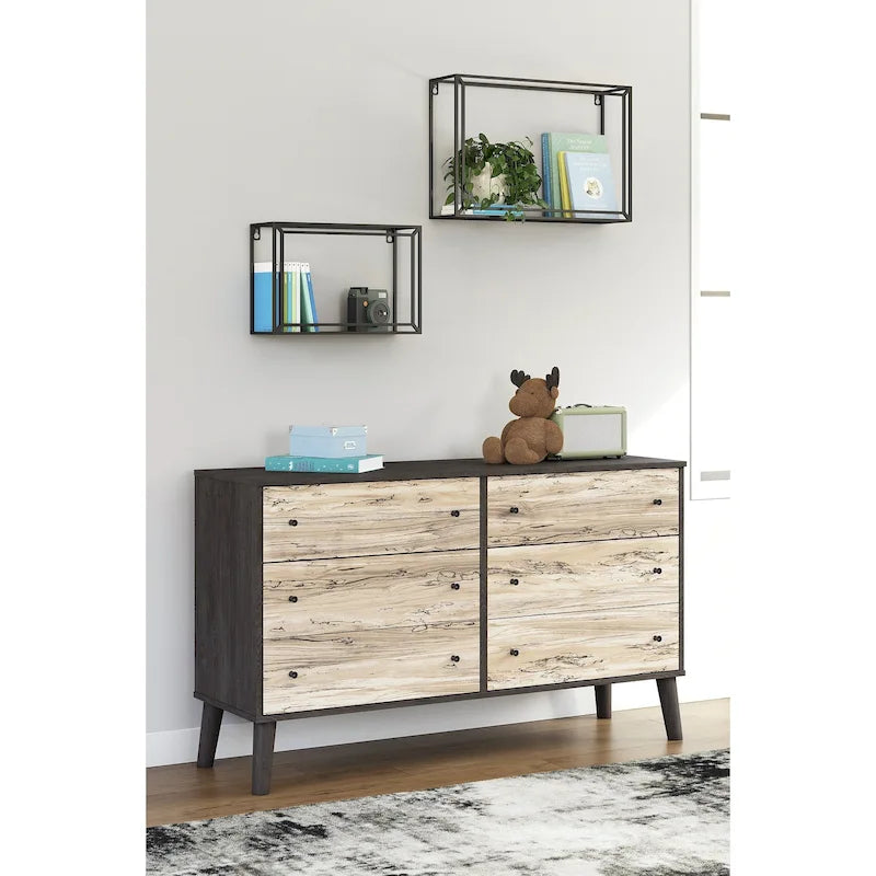 Commode Piperton Woodgrain à 6 tiroirs