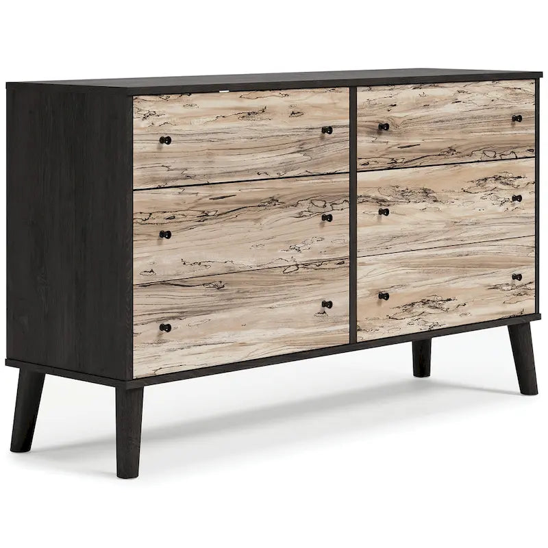 Commode Piperton Woodgrain à 6 tiroirs