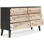 Commode Piperton Woodgrain à 6 tiroirs