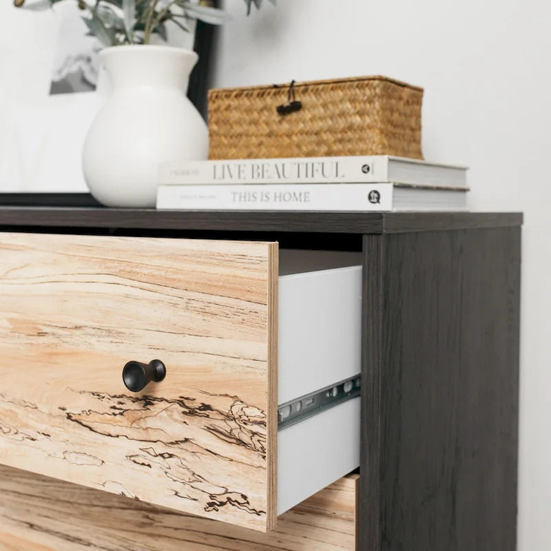 Commode Piperton Woodgrain à 6 tiroirs
