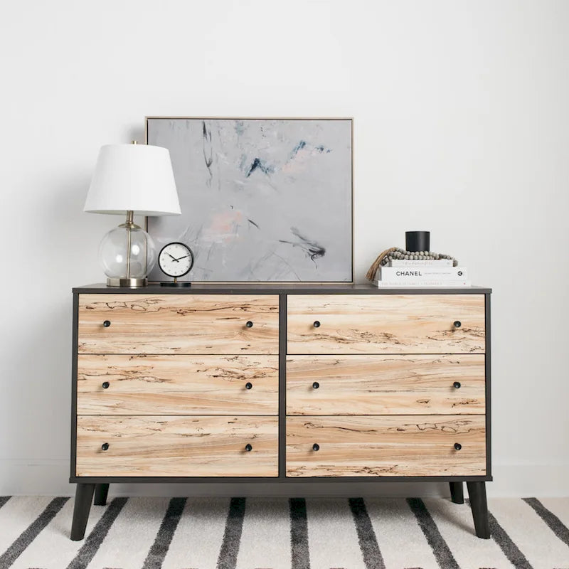 Commode Piperton Woodgrain à 6 tiroirs