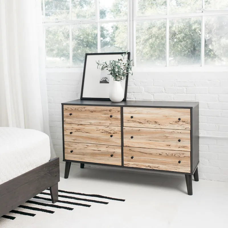 Commode Piperton Woodgrain à 6 tiroirs