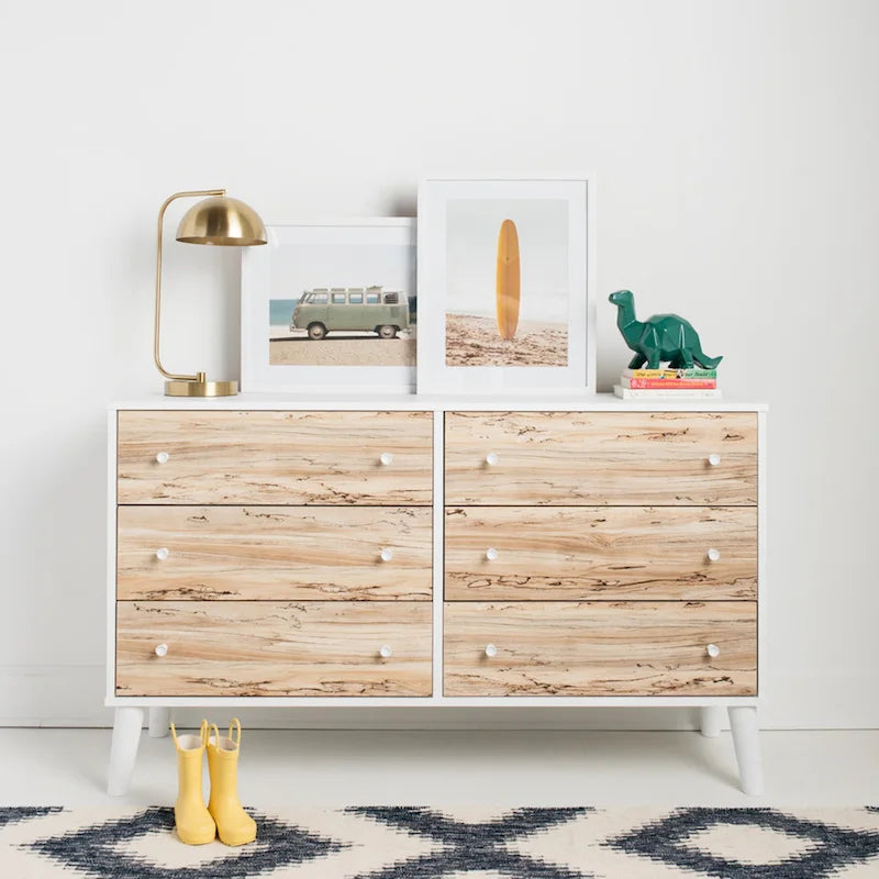 Commode Piperton Woodgrain à 6 tiroirs