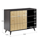 Commode d'appoint 3 tiroirs bicolore avec étagères ouvertes