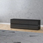 Commode basse et meuble TV 6 tiroirs – Noir et blanc
