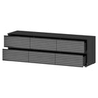Commode basse et meuble TV 6 tiroirs – Noir et blanc