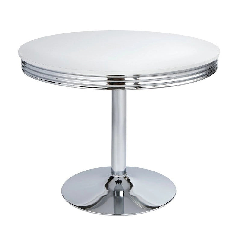 Table à manger ronde rétro - Blanche