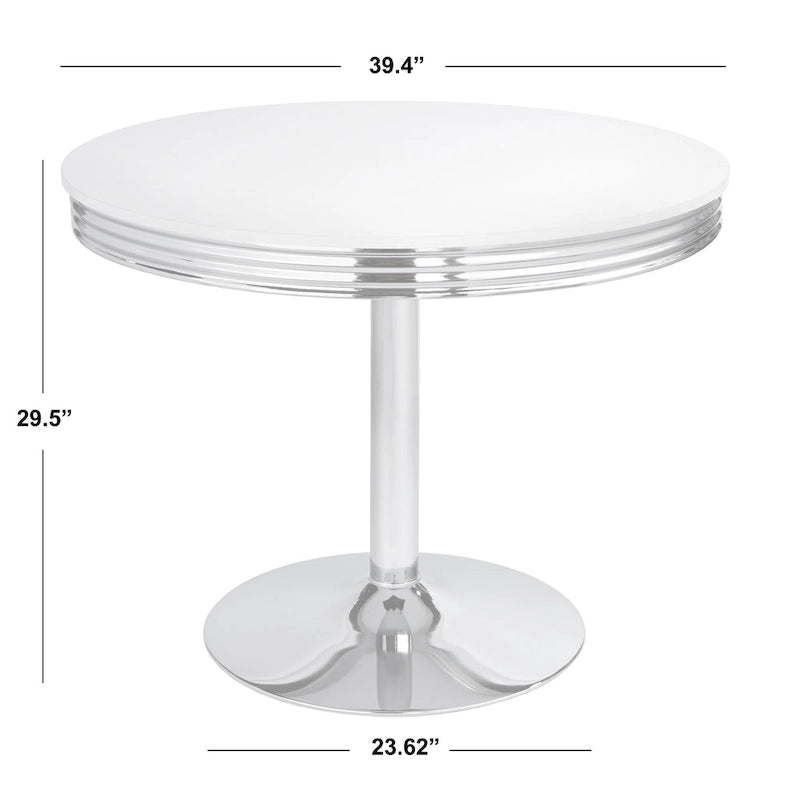 Table à manger ronde rétro - Blanche