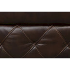 Canapé inclinable en cuir marron avec surpiqûres losanges