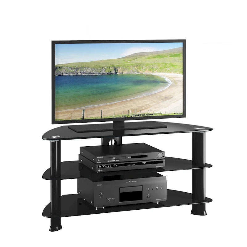 Meuble TV d'angle en verre pour téléviseurs jusqu'à 48 pouces