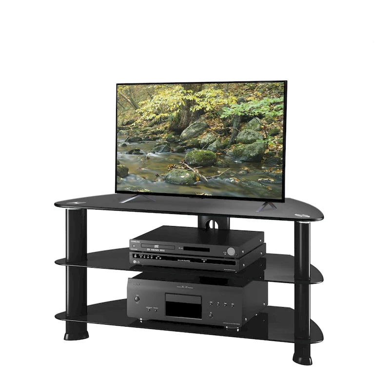 Meuble TV d'angle en verre pour téléviseurs jusqu'à 48 pouces