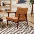 Accent Chair Living Room Upholstered Brown Armchair