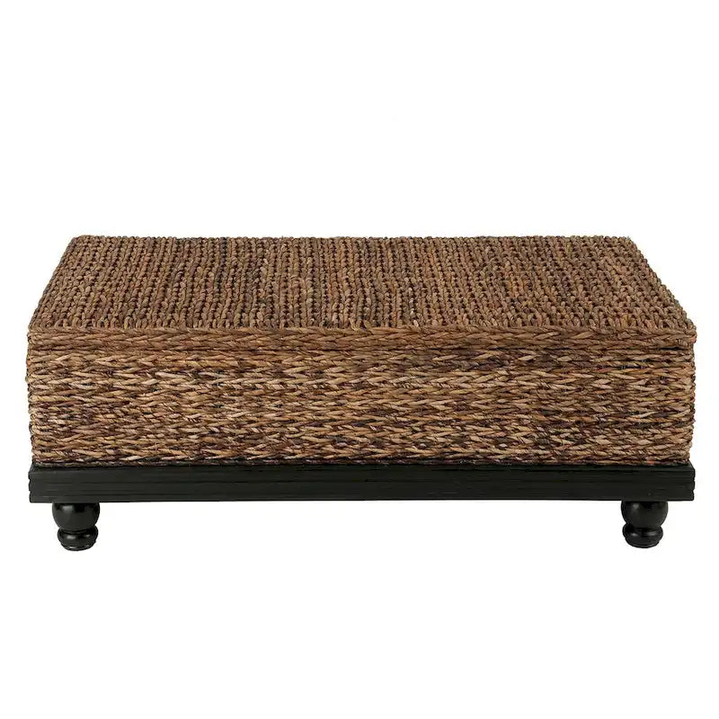 Table de rangement en abaca tressé naturel