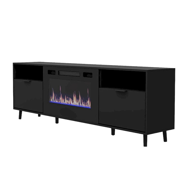 Meuble TV avec cheminée électrique intégrée