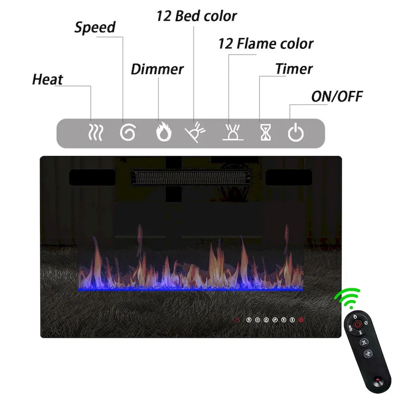 Meuble TV avec cheminée électrique intégrée
