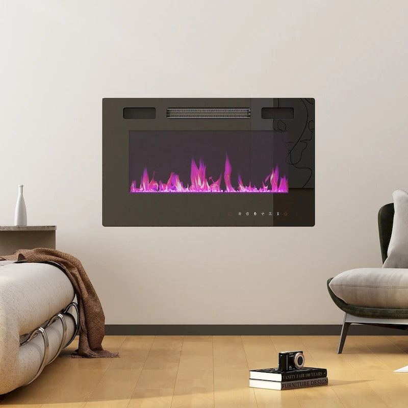 Meuble TV avec cheminée électrique intégrée