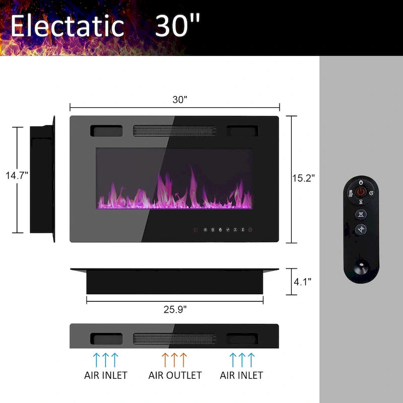 Meuble TV avec cheminée électrique intégrée