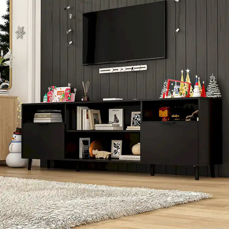 Meuble TV avec cheminée électrique intégrée