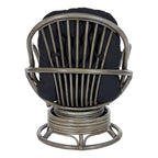 Fauteuil à bascule pivotant en rotin tressé avec coussin