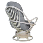 Fauteuil à bascule pivotant en rotin tressé avec coussin