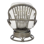 Fauteuil à bascule pivotant en rotin tressé avec coussin