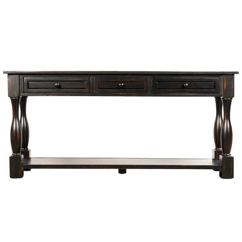 Console de 64 po de largeur avec tiroirs et étagère