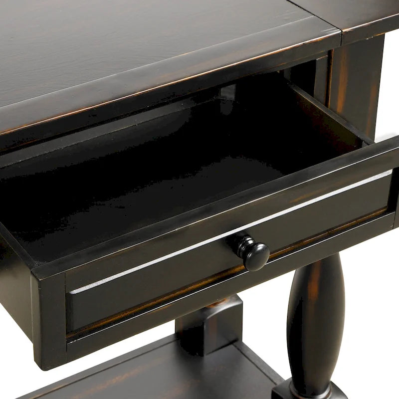 Console de 64 po de largeur avec tiroirs et étagère