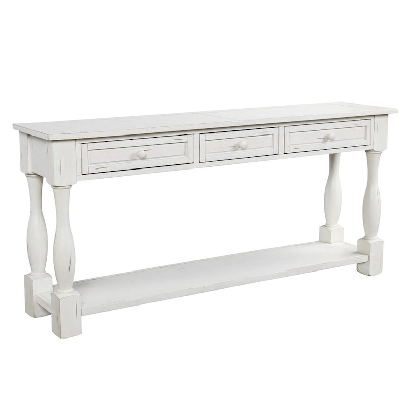 Console de 64 po de largeur avec tiroirs et étagère